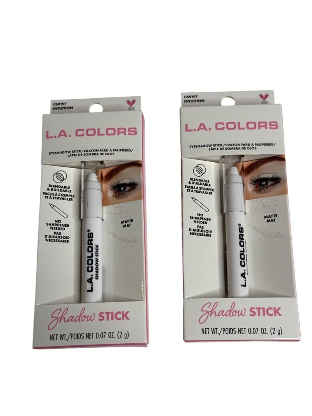 LA Colors Eyeshadow Stick Intuition 2 Pack Matte Cream Shadow New